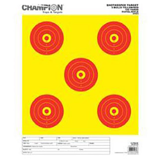 CHAMP SHOTKEEPER 5 BULLS YELLOW LARGE 12PK (12) - Hunting Accessories